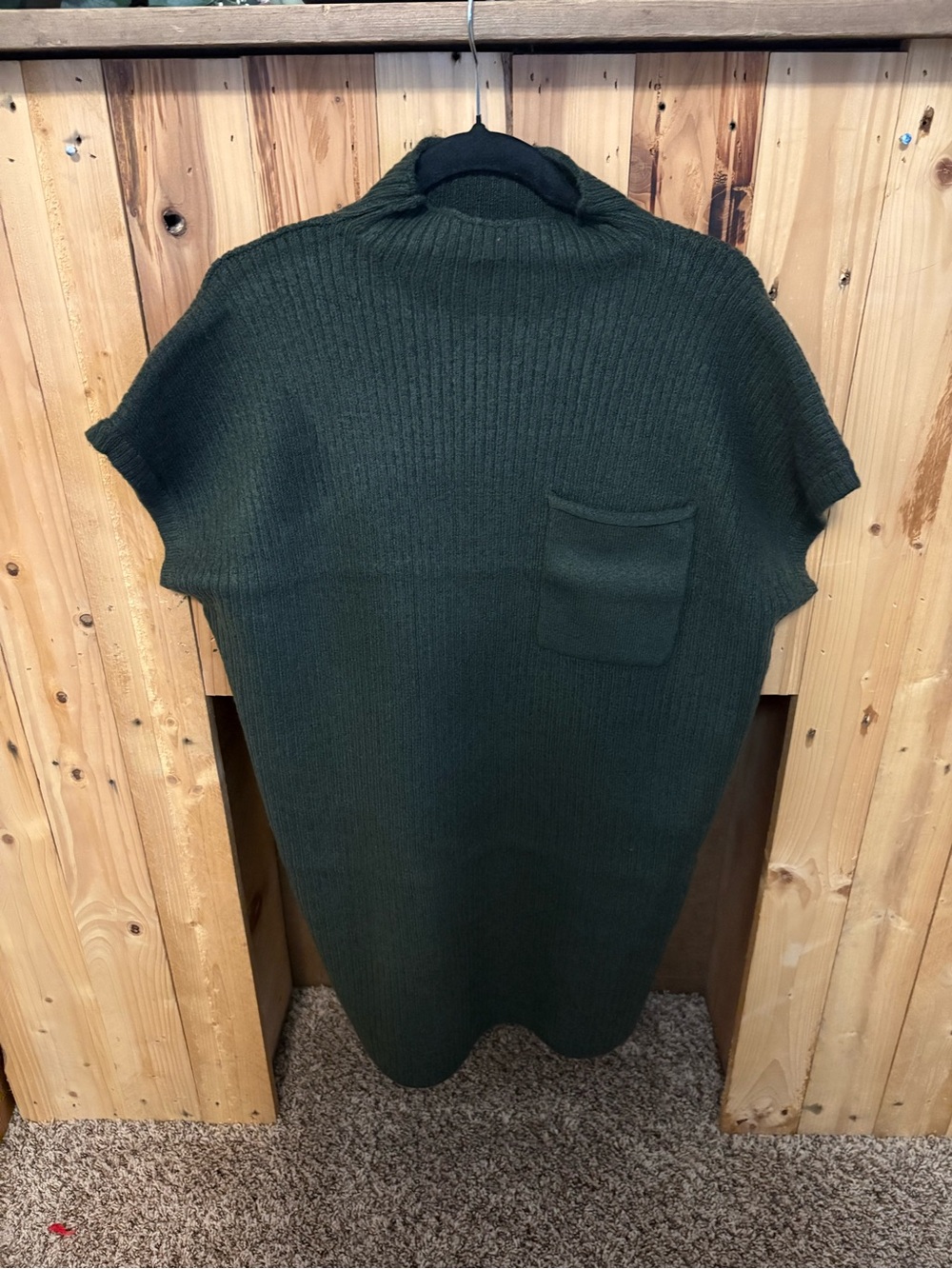 Zenana Outfitters Ribbed Turtleneck Midi Dress - Dark Green
